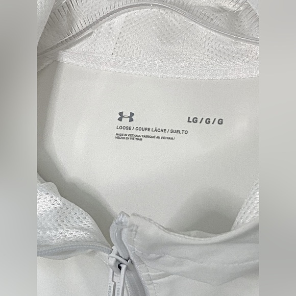 Under Armour | white with pink / purple paint splash zip up windbreaker - Picture 4 of 4